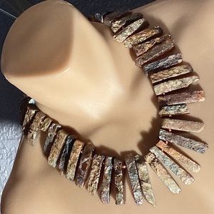 LUCAS LAMETH - .925 signed & tested necklace: aura quartz crystals, hand-knotted